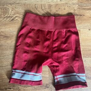 Red and Silver Workout Shorts